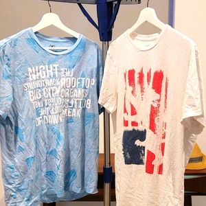 2 X Express T-shirt White & Blue SZ L